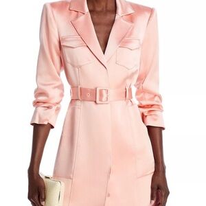 cinq a sept Pink Satin blazer dress